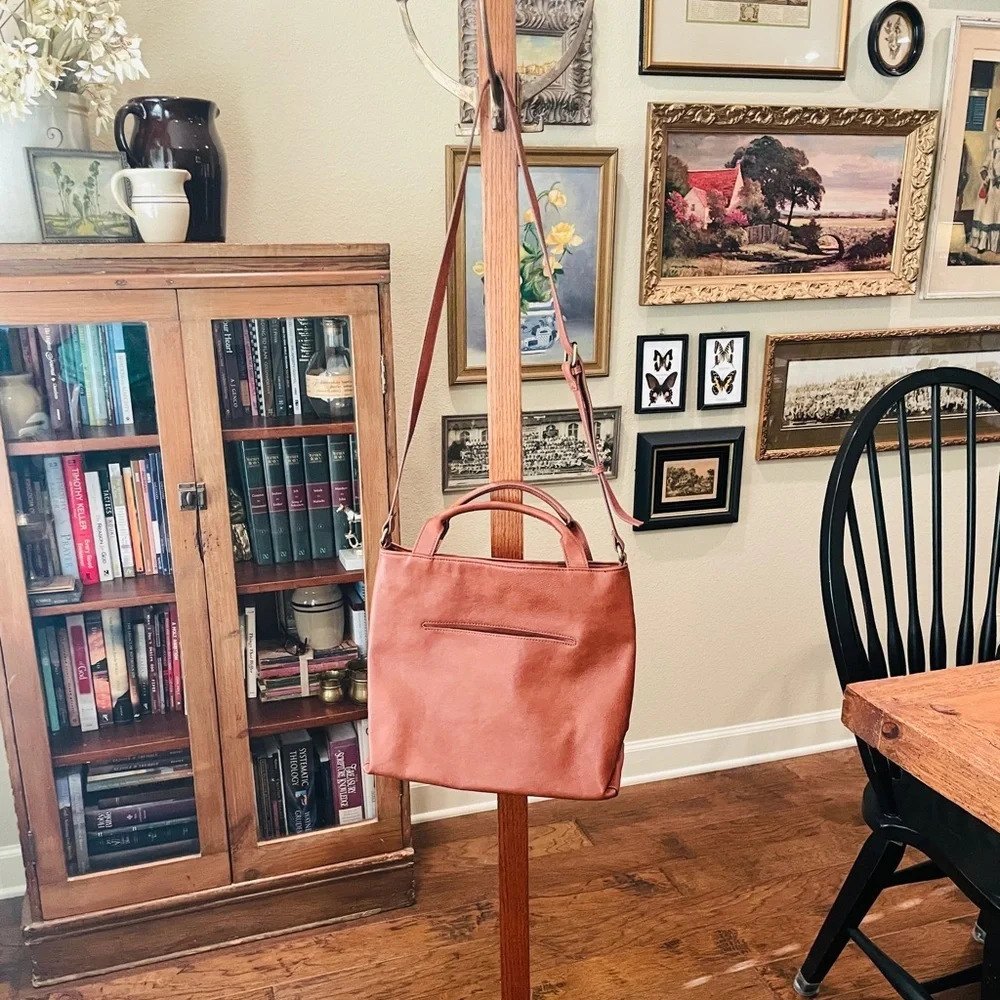 Sonoma women’s handbag purse faux leather double handle shoulder strap brown - Picture 3 of 11